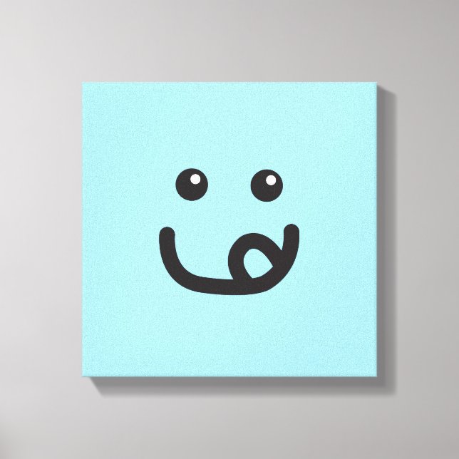Happy Yummy Face_baby Blue Leinwanddruck (Vorderseite)
