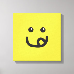 Happy Yummy Face_banana Gelb Leinwanddruck