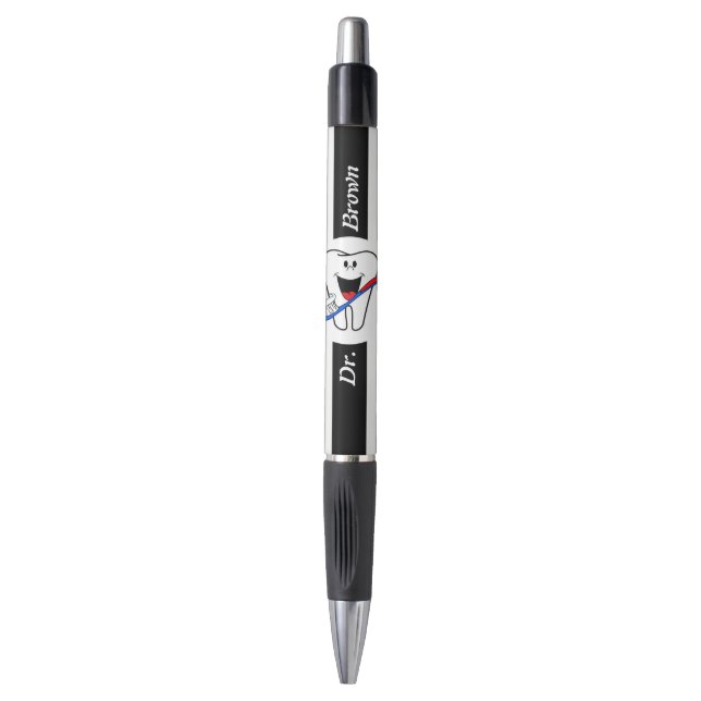 Happy Zahn (Zahnarzt)Pen Kugelschreiber (Vorderseite Vertikal)