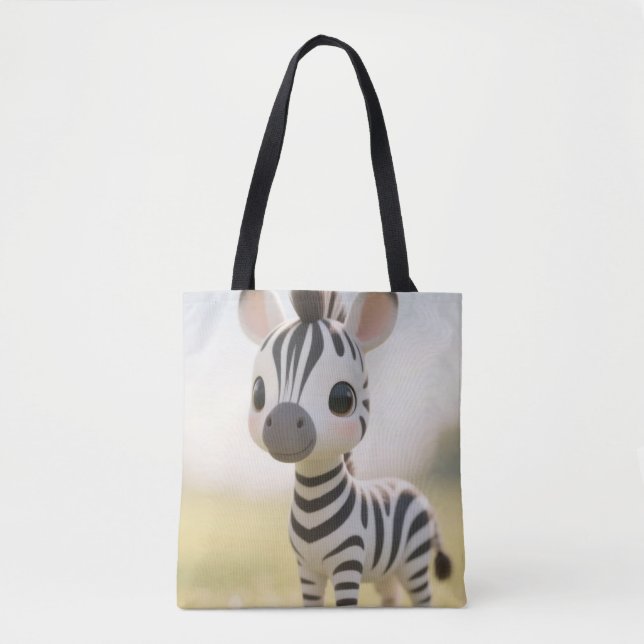 Happy Zebra Tote Bag Tasche (Vorderseite)