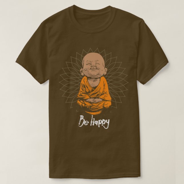 Happy Zen kleines Baby Buddha T-Shirt Mandala T-Sh (Design vorne)