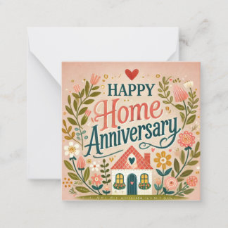 Happy Zuhause Anniversary Mitteilungskarte