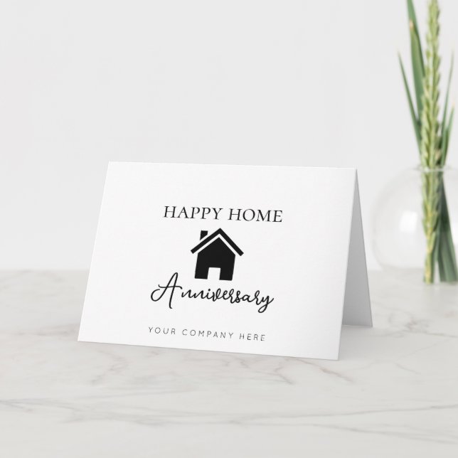 Happy Zuhause Anniversary Real Anwesen Dankeskarte (Vorderseite)