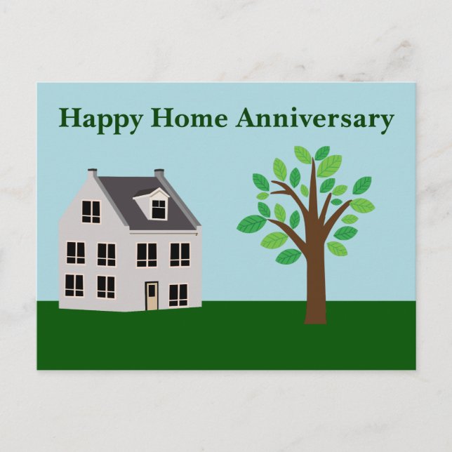 Happy Zuhause Anniversary Real Anwesen House Custo Postkarte (Vorderseite)