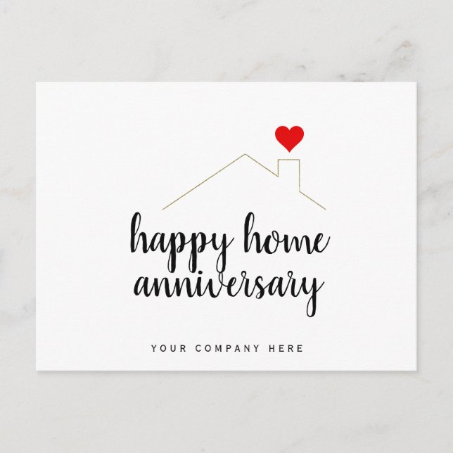 Happy Zuhause Anniversary Real Anwesen Postkarte (Vorderseite)