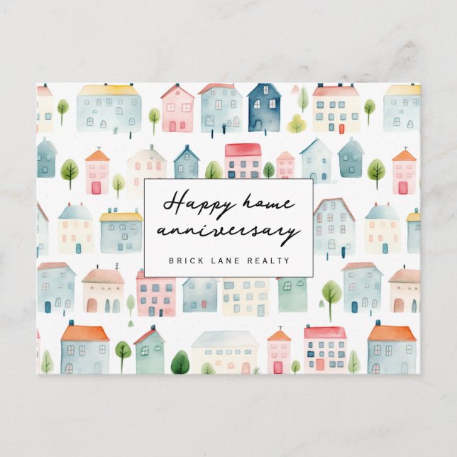 Happy Zuhause Anniversary Realty Postcard Postkarte (Vorderseite)