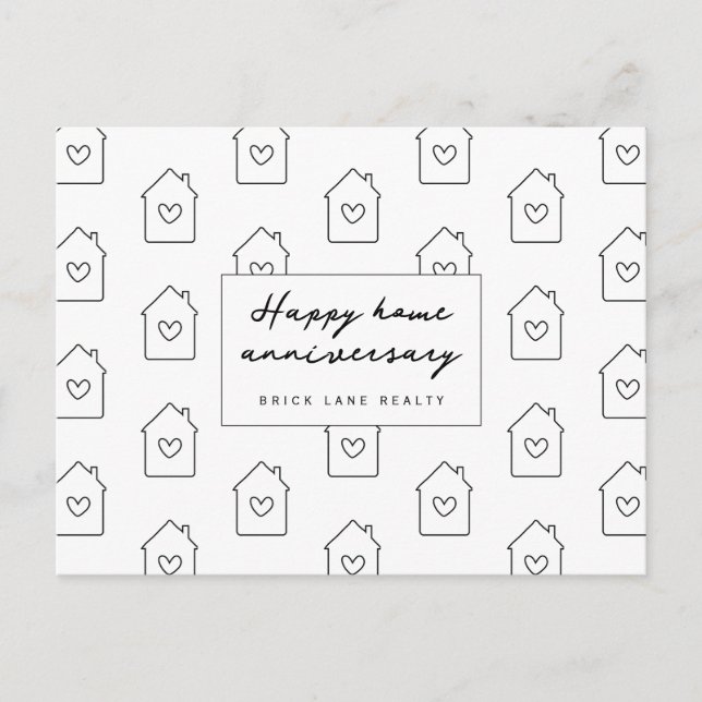 Happy Zuhause Anniversary Realty Postkarte (Vorderseite)