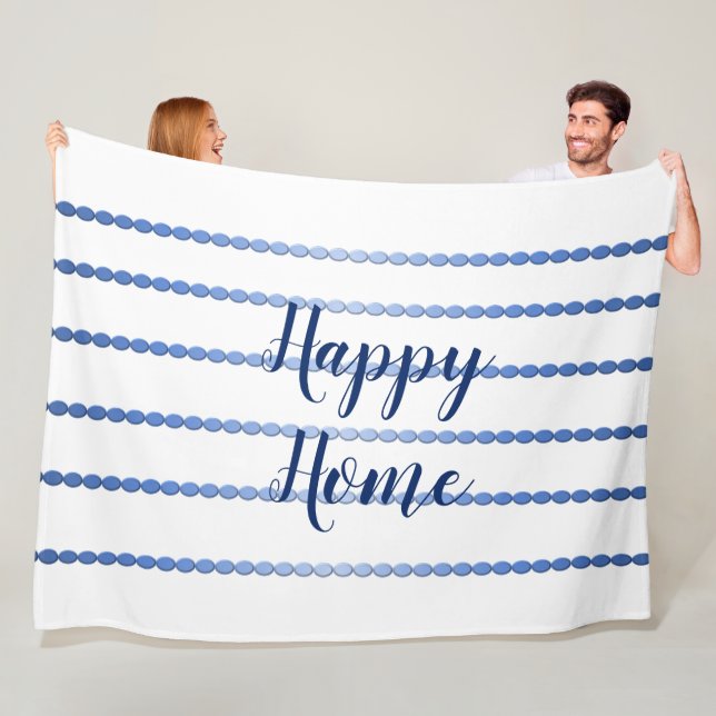 Happy Zuhause Blue Stripes Fleece Blanket (Beispiel)