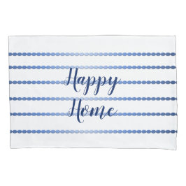 Happy Zuhause Blue Stripes Weißer Pillowcase Kissenbezug