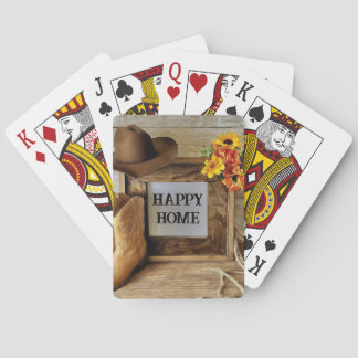 Happy Zuhause Cowgirl Cowboy Style mit Cowboy Boot Spielkarten
