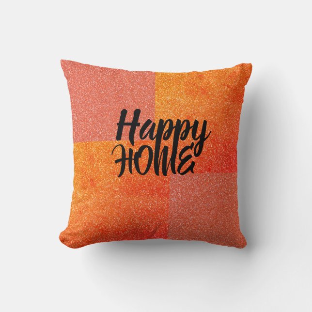 Happy Zuhause Glitzer Sunshine Elegante Kissen (Vorderseite)