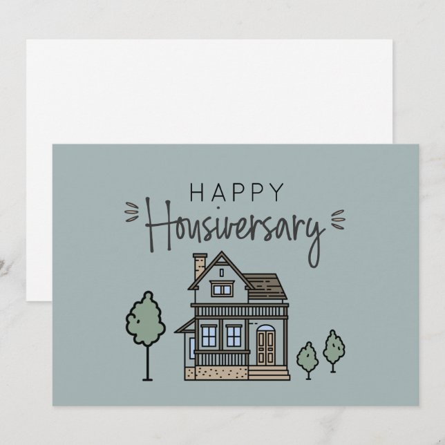 Happy Zuhause Jubiläum Personalisiert Housiversay Dankeskarte (Vorne/Hinten)