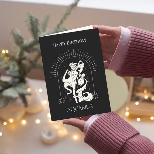 HappyBirthday Mystic Aquarius Zodiac Card Einladung (HappyBirthday Mystic Aquarius Zodiac Card)