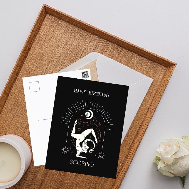 HappyBirthday Mystic Scorpio Zodiac Horoskop Postkarte (HappyBirthday Mystic Scorpio Zodiac Horoscope Postcard)