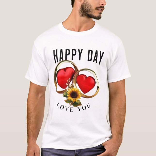HappyDay Typografy Art for Custom T - Shirt Printi (Vorderseite)