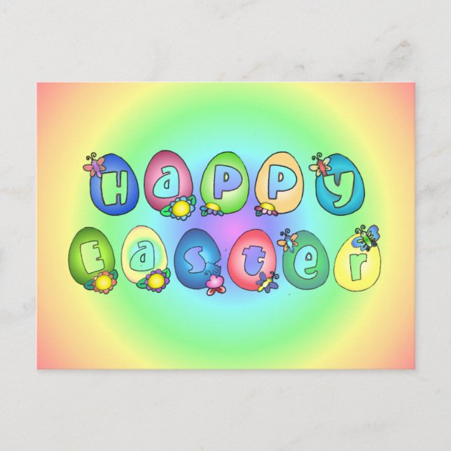 happyeaster 3 feiertagspostkarte (Vorderseite)