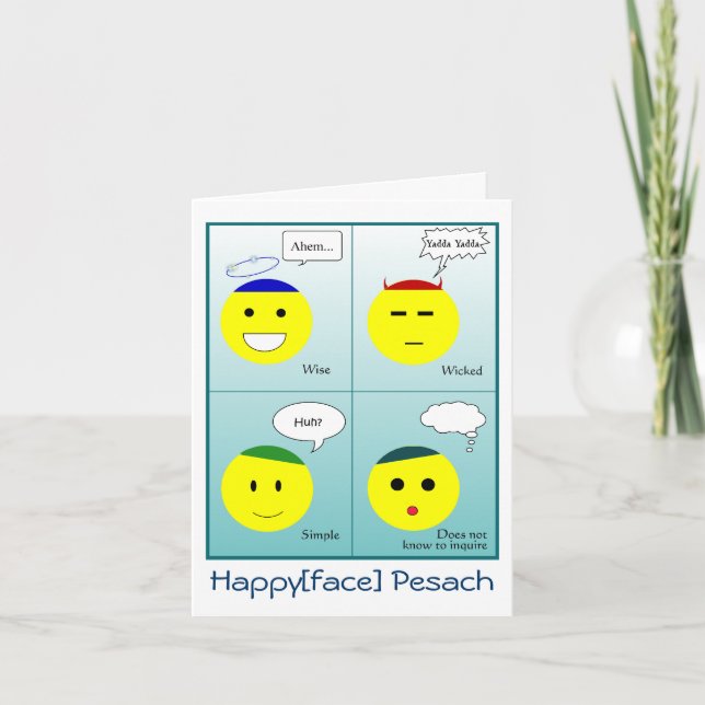 Happyface Pesach Karte (Vorderseite)