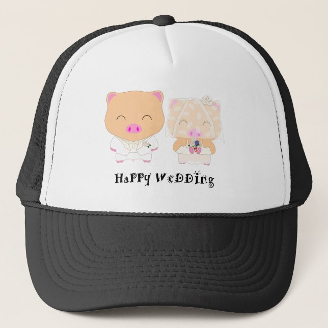 HappyWedding Truckerkappe (Vorderseite)