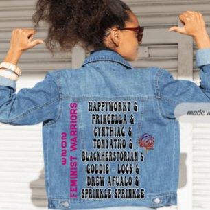 HappyWorkT 2023 FEMINIST WARRIOR QUEENS RETRO Jeansjacke