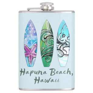 Hapuna Beach Hawaii Surfboards Flachmann