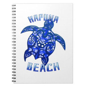 Hapuna Beach Hawaii Vacation Tribal Turtle Notizblock