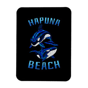 Hapuna Beach Hawaii Vacation Tribal Whale Orcas Magnet