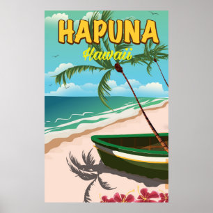 Hapuna Hawaii Reiseplakat Poster