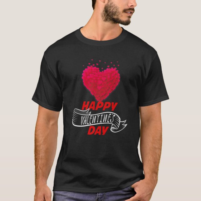 Hapy Valentine's Day Matching Geschenk T-Shirt (Vorderseite)