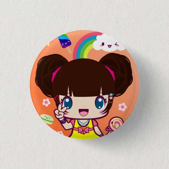 Harajuku Mädchen Yuriko Button (Vorderseite)