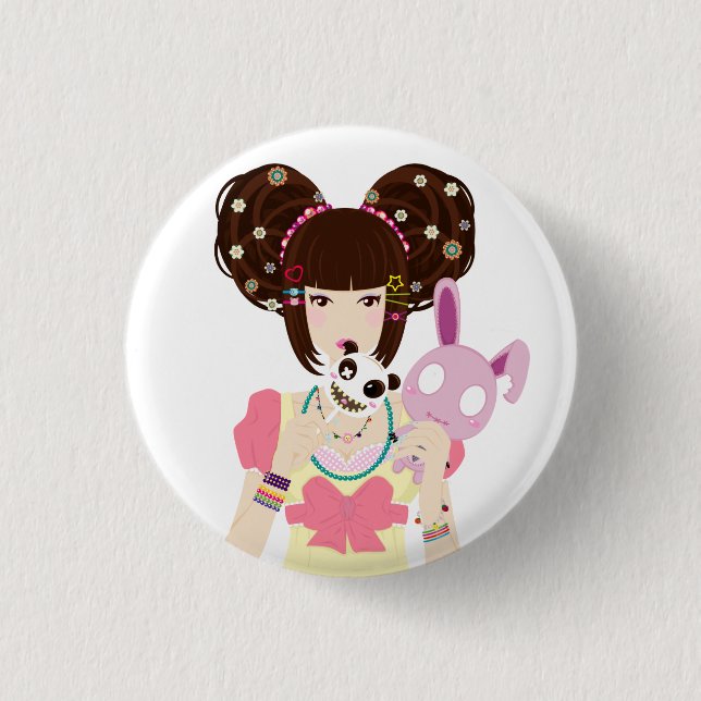 Harajuku Mädchen Yuriko Button (Vorderseite)