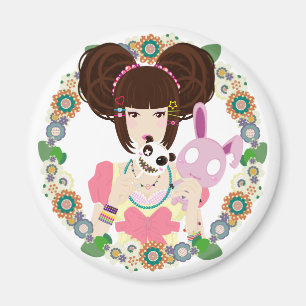 Harajuku Mädchen Yuriko - eingefaßt Magnet