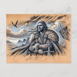 Harald Fairhair in Pastel Chalk Zeichnend Postkarte