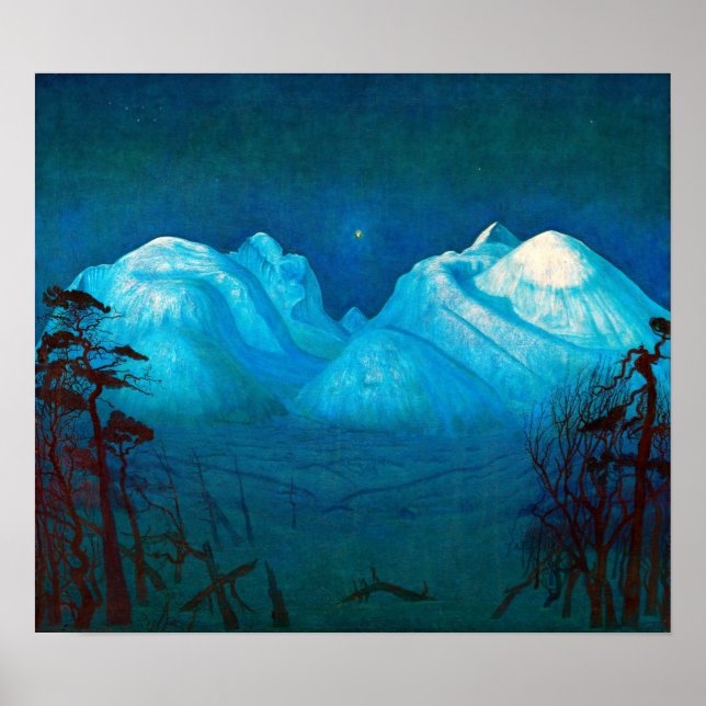 Harald Sohlberg Winternacht in den Bergen Poster (Vorne)