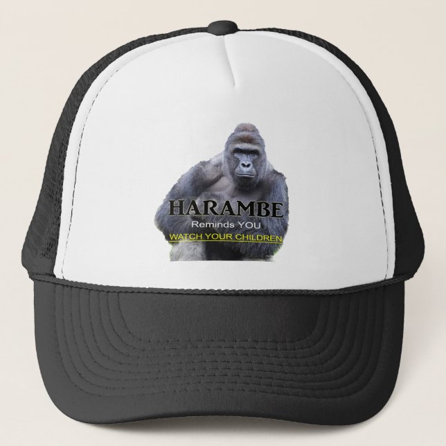 Harambe Gorilla T - Shirt Truckerkappe (Vorderseite)