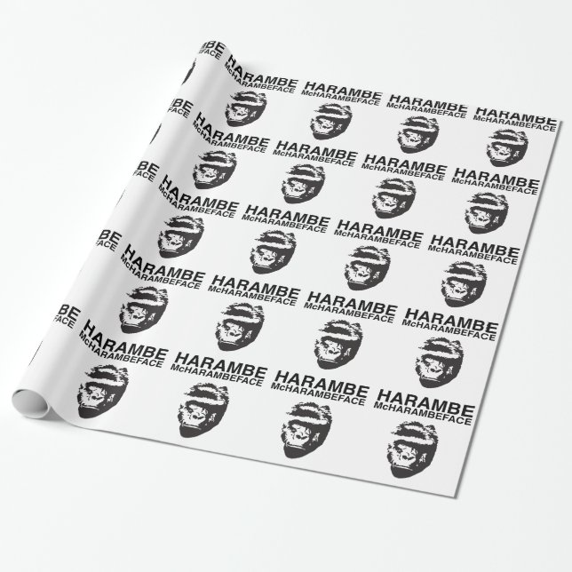 Harambe McHarambeface Geschenkpapier (Ungerollt)