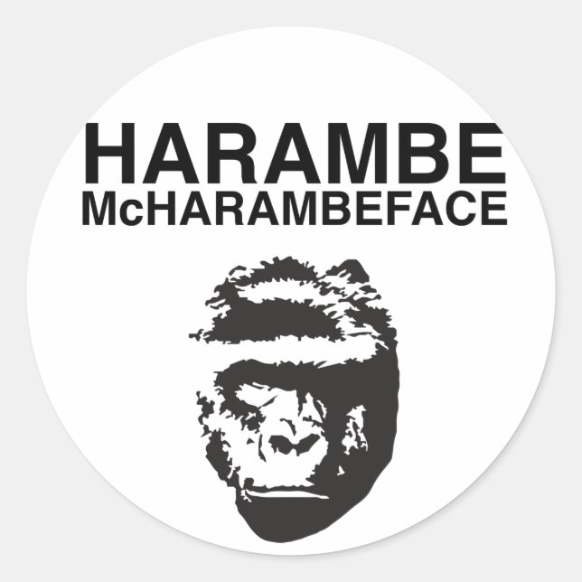 Harambe McHarambeface Runder Aufkleber (Vorderseite)