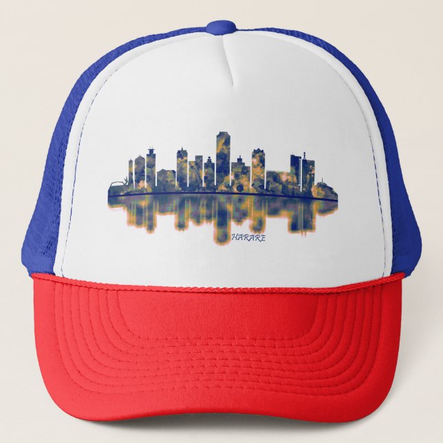 Harare Skyline Truckerkappe (Vorderseite)