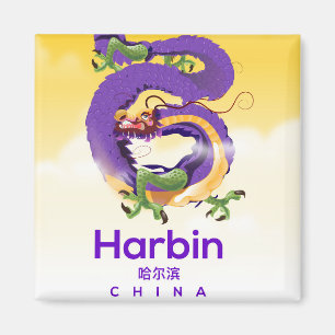 Harbin China Drache Reiseplakat Magnet