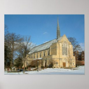 Harbison Chapel im Winter am Grove City College Poster