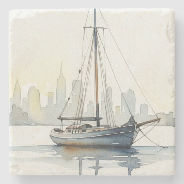Harbor Dawn Steinuntersetzer (Vorderseite)