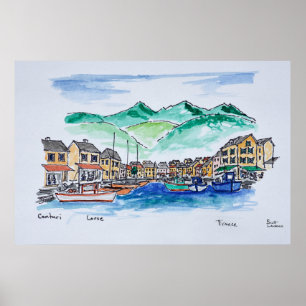 Harbor of Centuri Corsica, France Poster