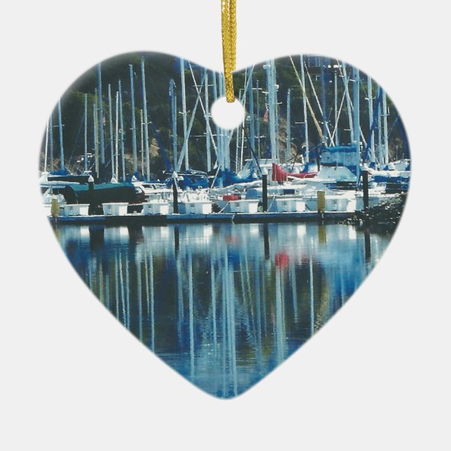HARBOR , SAUSALITO, CA. Weihnachtsgeschenk Keramik Ornament (Vorne)