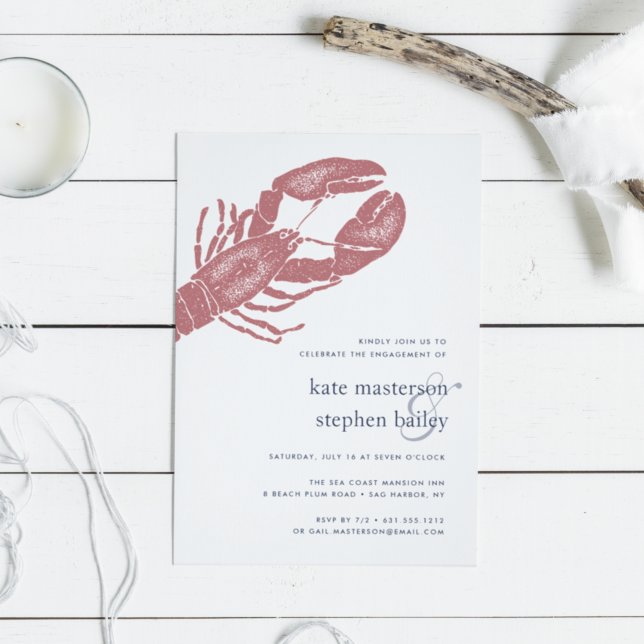 Harborside | Faire-part de mariage de homard nauti (Créateur téléchargé)