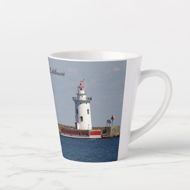 Harbour Beach Lighthouse Latte Tasse (Rechts)