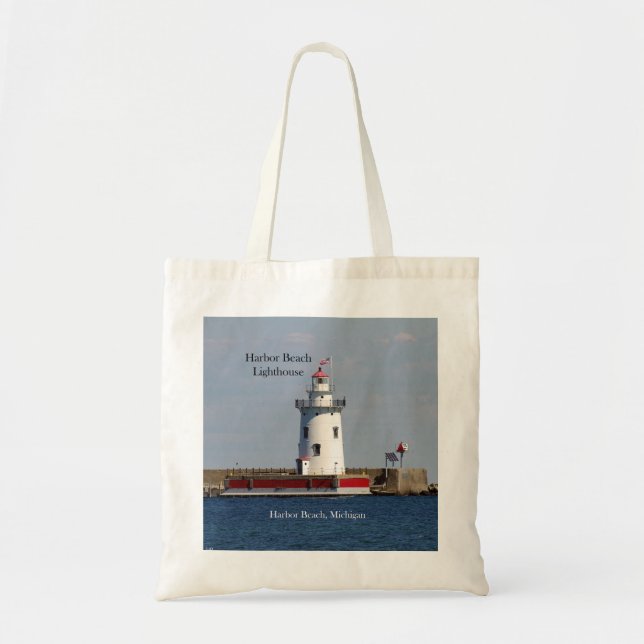 Harbour Beach Lighthouse Tote Tasche (Vorne)