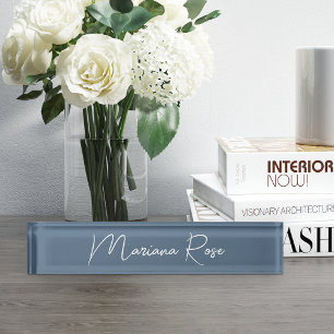 Harbour Blue Elegant Handgeschriebenes Skript Namensplakette