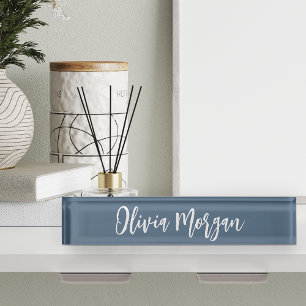 Harbour Blue Sketched Cursive Script Name Namensplakette
