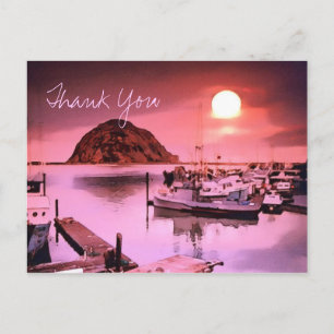 Harbour Hues Painting Vielen Dank Postcard Postkarte