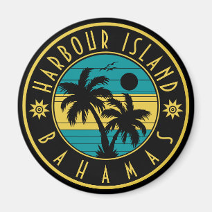 Harbour Island Bahamas Retro Palmenbaum Souvenirs Magnet