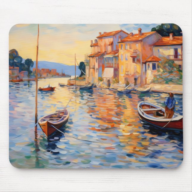Harbour Neo-Impressionismus Mousepad (Vorne)